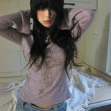 Embellished Cross Long Sleeve Tee – Spiritual Chic Top
