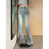 Denim Vintage Harajuku Lace-Up Flare Jeans