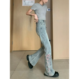 Denim Vintage Harajuku Lace-Up Flare Jeans