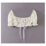 Women's Floral Printed Chiffon Crop Top