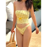 Floral Strapless Bikini Set – Spice Girl Style Summer Beachwear