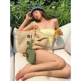 Floral Strapless Bikini Set – Spice Girl Style Summer Beachwear