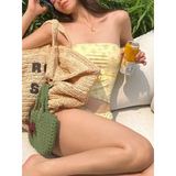 Floral Strapless Bikini Set – Spice Girl Style Summer Beachwear