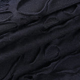 Ripped Gothic Black Mini Dress