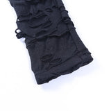Ripped Gothic Black Mini Dress