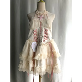 Harajuku Gothic Lolita Halter Dress – Off Shoulder Slim Waist Bow