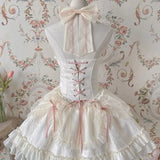 Harajuku Gothic Lolita Halter Dress – Off Shoulder Slim Waist Bow