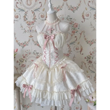 Harajuku Gothic Lolita Halter Dress – Off Shoulder Slim Waist Bow