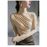 Gothic Pleated Turtleneck Top