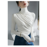 Gothic Pleated Turtleneck Top