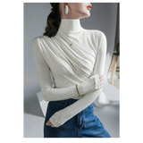 Gothic Pleated Turtleneck Top