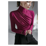 Gothic Pleated Turtleneck Top