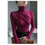 Gothic Pleated Turtleneck Top