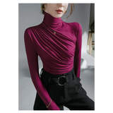 Gothic Pleated Turtleneck Top