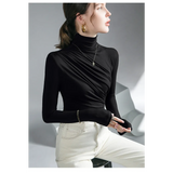 Gothic Pleated Turtleneck Top