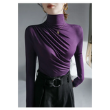 Gothic Pleated Turtleneck Top