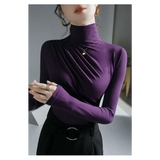 Gothic Pleated Turtleneck Top
