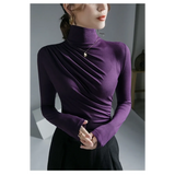 Gothic Pleated Turtleneck Top