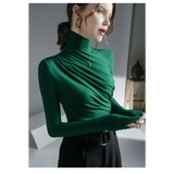 Gothic Pleated Turtleneck Top