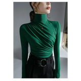 Gothic Pleated Turtleneck Top