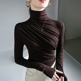 Gothic Pleated Turtleneck Top