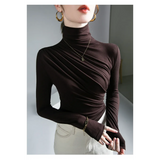 Gothic Pleated Turtleneck Top