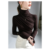Gothic Pleated Turtleneck Top
