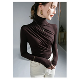 Gothic Pleated Turtleneck Top