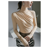 Gothic Pleated Turtleneck Top