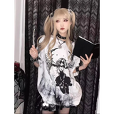 Grunge Gothic Cartoon Print T-Shirt