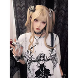 Grunge Gothic Cartoon Print T-Shirt