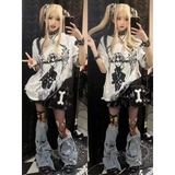 Grunge Gothic Cartoon Print T-Shirt