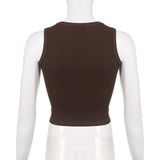 Guitar Print Tank Top - Ribbed Grunge Crop Top