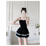 Halter Lace Swimsuit Dress – Ruffled Girly Slim Beachwear 2025