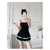 Halter Lace Swimsuit Dress – Ruffled Girly Slim Beachwear 2025