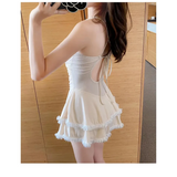 Halter Lace Swimsuit Dress – Ruffled Girly Slim Beachwear 2025