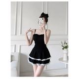Halter Lace Swimsuit Dress – Ruffled Girly Slim Beachwear 2025