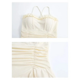 Halter Lace Swimsuit Dress – Ruffled Girly Slim Beachwear 2025