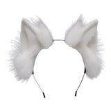 Handmade Cat Faux Fur Ears Headband - Fluffy Plush Animal Hair Hoop