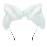 Handmade Cat Faux Fur Ears Headband - Fluffy Plush Animal Hair Hoop
