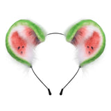 Handmade Cat Faux Fur Ears Headband - Fluffy Plush Animal Hair Hoop
