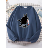 Kitty Say "What?" Sweatshirt - Harajuku Casual Hoody