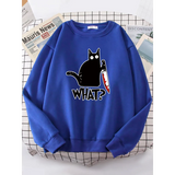Kitty Say "What?" Sweatshirt - Harajuku Casual Hoody