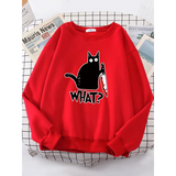 Kitty Say "What?" Sweatshirt - Harajuku Casual Hoody