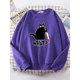 Kitty Say "What?" Sweatshirt - Harajuku Casual Hoody