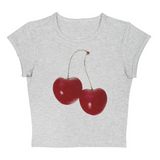 Harajuku Cherry Graphic Print T-Shirt