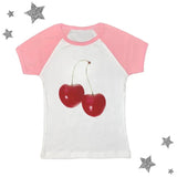 Harajuku Cherry Graphic Print T-Shirt