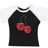 Harajuku Cherry Graphic Print T-Shirt