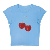 Harajuku Cherry Graphic Print T-Shirt