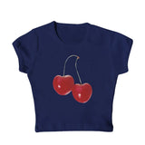 Harajuku Cherry Graphic Print T-Shirt